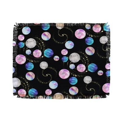retrografika Outer Space Planets Galaxies Woven Throw Blanket - Deny Designs