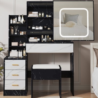 marble black + white