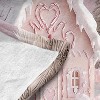 Lomsoe Christmas Throw Flannel Blanket Pink Gingerbread House with Snowman Heart Candy, Soft Cozy Lightweight Holiday Winter Christmas Gifts - 4 of 4