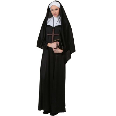 Halloweencostumes.com Medium Women Adult Traditional Nun Costume, Black ...