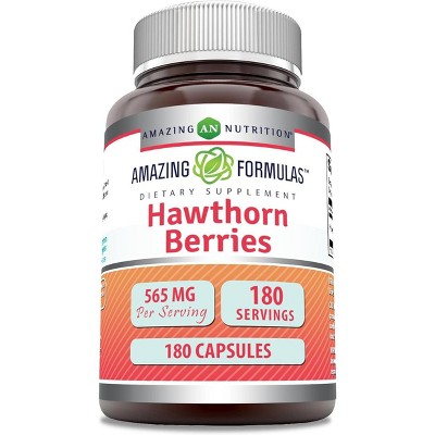 Amazing Formulas Hawthorn Berries 565 Mg 180 Capsules