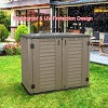 Syemin Storage Shed, Waterproof Storage Shed for Cleaning Tools and Garden Accessories, Brown, 50"*29.1"*41" - 2 of 4