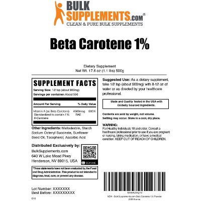 BulkSupplements Beta Carotene 1% Powder