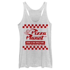 Women's Toy Story Pizza Planet Uniform Racerback Tank Top - 1 of 4