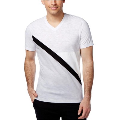 I.N.C International Concepts Mens Odysseus Spliced Basic T-Shirt, White, X-Large