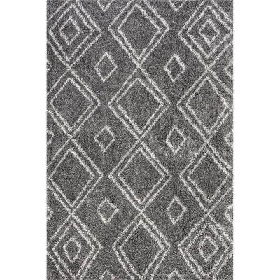 Nuloom Iola Trellis 8x10 Shag Area Rug for Living Room Bedroom Dining Room Nursery, Dark Grey