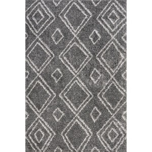 Nuloom Iola Trellis 8x10 Shag Area Rug for Living Room Bedroom Dining Room Nursery, Dark Grey - 1 of 4