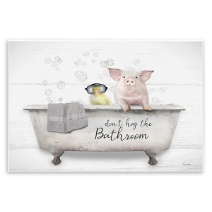 Stupell Industries Don't Hog Bathroom Wall Plaque Art, 15" x 10" - 1 of 4