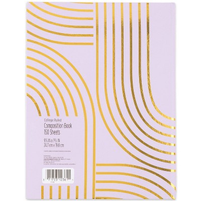 Five Star 150pg College Rule Composition Notebook 10.1&#34;x7.5&#34; Pink and Gold Rainbow_4