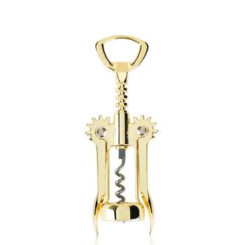 Viski Winged Corkscrew Wine Bottle Opener, Gold Plated Finish, Non-stick Coated Worm