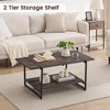 Homhougo 2-Tier Industrial Coffee Table with Storage Shelf Farmhouse Metal Rectangle Center Coffee Table, Rectangle Stable Metal - 4 of 4