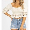 Women's SMOCKED CROCHET LINEN CROP - Fore - 2 of 4