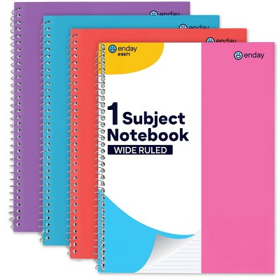 Enday Spiral Notebook  (4 Pack) Pink, Red, Blue, Purple 1 Subject Spiral Notebook, 70 Sheets College Ruled Notebook Paper