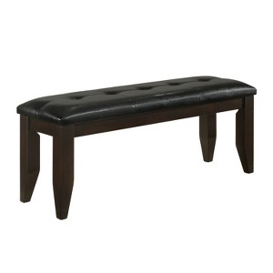 Simple Relax Faux Leather Dining Bench in Cappuccino and Black - 1 of 4