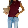 Womens Cap Sleeve Pullover Sweater Knit Tank Tops Crew Neck Sweater - 3 of 4