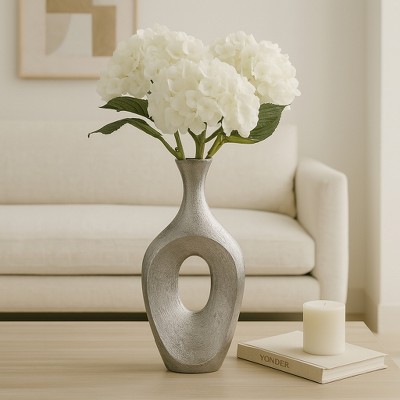 Modern Decorative Ceramic Vase - Accent for Home, Office & Living Room - Stylish Tabletop Centerpiece for Floral Arrangements