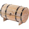 Wooden Wine Barrel Shaped Treasure Chest Vintage Decorative Wine Holder - 3 of 4