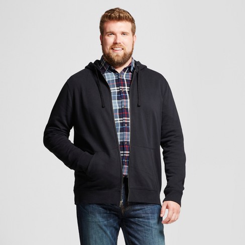 Men's Big & Tall Fleece Zip-up Hoodie - Goodfellow & Co™ Black Mt : Target
