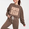 Pumpkin Season Stacked Distressed - Women's Lightweight Garment Dyed Sweatshirt - 2 of 3