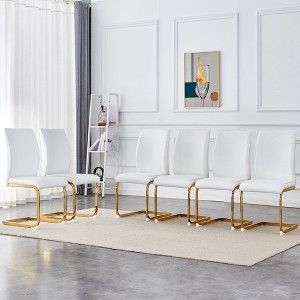 NicBex PU Leather Dining Chairs Set of 6,Upholstered Armless Kitchen Chair with High Back and Arched Metal Legs for Dining Room,Kitchen - 1 of 4