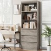 69" Tall Storage Bookshelves and Bookcases with 3 Drawers, Floor Standing 3 Tier Shelf Display Storage Shelves for Home Office Bedroom Living Room - 4 of 4