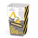 Big Dot of Happiness Dig It - Construction Party Zone - Baby Shower or Birthday Party Favor Popcorn Treat Boxes - Set of 12