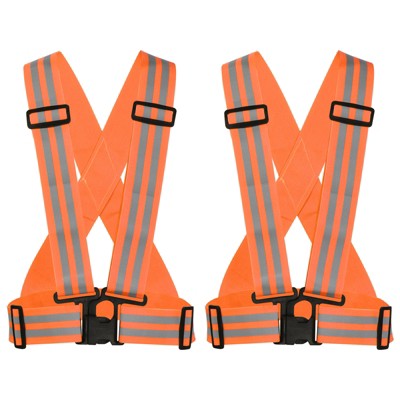 Unique Bargains Reflective Vest Adjustable 360 Degree High Visibility Safety Vest Band for Cycling Running Walking