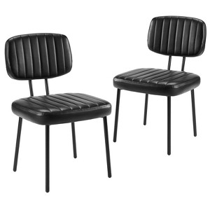 VYNXARIA Dining Chairs,Upholstered Mid Century Modern Kitchen Dining Room Accent Chairs with Faux Leather Cushion Seat - 1 of 4