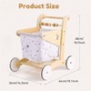 Wooden Walker Stroller Speed Shopping Cart Pretend Play Grocery Cart, Birthday Gift - 4 of 4