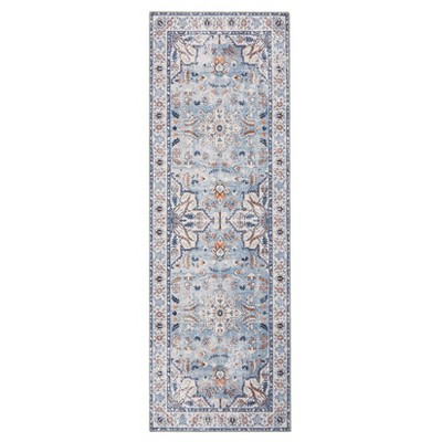 Washable Vintage Printed Rug Non Slip Low Pile Rug Soft Throw Floor Cover Foldable Indoor Carpet for Living Room Bedroom