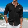 Coolmee Men's Long Sleeve Shirt Plaid Collar Casual Button Down Shirts - 3 of 4