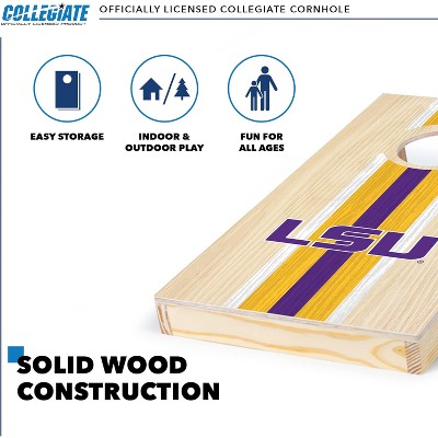 LSU Tigers 1'x2' Natural Wood Cornhole Set with Bean Bags