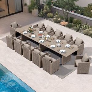 PURPLE LEAF Patio Dining Furniture Set Modern Outdoor Furniture Set Aluminum Dining Table and Chairs - 1 of 4