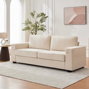 COZONY 90" Oversized Cloud Couch, Mid-Century Chenille, Deep Seat, No-Assembly Sofa w/ USB Ports, Side Pockets - 1 of 4
