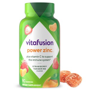Vitafusion Power Zinc Gummy Vitamin Immune Support - Strawberry Tangerine Flavored - 90ct - 1 of 4