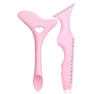 2Pcs Eyeliner Stencils 5 in 1 Silicone Winged Tip Eyeliner Eyebrow Eyelash Contour and Lip Line Aid Mascara Shield  Makeup Tool Beginners Friendly - 1 of 4