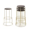 Kings Brand Furniture 4-Pack Stack Stools, Upholstered w/Metal Legs Backless Stackable  Bar and Counter Height Stool, Dining Room Kitchen Chairs - 2 of 4