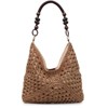 FATMOON Summer Straw Hobo Bags for Women Boho Woven Mesh Beach Tote Bag Large Capacity Crochet Vacation Shoulder Handbag - 2 of 4