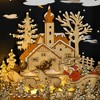 Angel Sar Wooden Advent Calendar with 24 Drawers & LED Lights, Christmas Countdown Calendar with Village Scene, Tabletop Fireplace Mantel Decor - 2 of 4