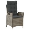 vidaXL 3 Piece Bistro Set with Cushions Gray Poly Rattan - 4 of 4