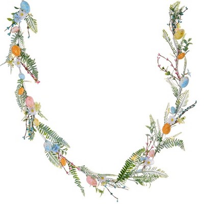 The Lakeside Collection Easter Swag or Garland Lighted with Eggs - Garland