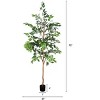 6FT Artificial Ficus Tree, Natural Wood Trunk, Highly Realistic, Potted, Eco-Friendly Design-- Frevyn - 3 of 4