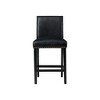 Set of 2 Pia Faux Leather Counter Height Barstool Set Black - Picket House Furnishings: Chrome Hardware, Rubberwood Frame - 3 of 4