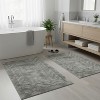 Knightsbridge Stylish And Comfortable Traditional Chain Design 2 PC Cotton Bath Rug Set 17"x24" & 21"x34" Natural - 2 of 4