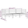 vidaXL Garden Sofa Natural Wood Solid Pine Wood 3-seater Modular - 4 of 4