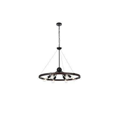 Elegant Lighting Thora 32 inch Pendant Light in Weathered Black