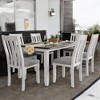 7-Piece Retro Dining Table Set with Extendable Table and 6 Upholstered Chairs, Solid Wood Legs, Distressed Finish for Kitchen or Dining Room - 2 of 4