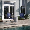 Emma and Oliver Set of 2 Textilene Folding Sling Style Patio Chairs with Armrests - 2 of 4