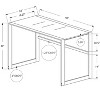 Vynxaria Modern 48-inch Frosted White Glass Desk with Grey Metal Accents Tempered Glass Surface for Efficient Laptop Work - 3 of 4