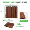 10 PCS Interlocking Deck Tiles Striped Pattern, 12" x 12" Square Acacia Hardwood Outdoor Flooring for Patio, Bancony, Pool Side - 3 of 4